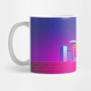 Synthwave 80's neon city Mug